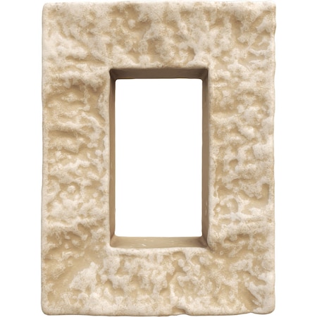 Ekena Millwork 4"W x 3"D x 7 7/8"H Universal Electrical Cover for StoneWall Faux Stone Siding Panels, Sandstone PNUEC04X08SD